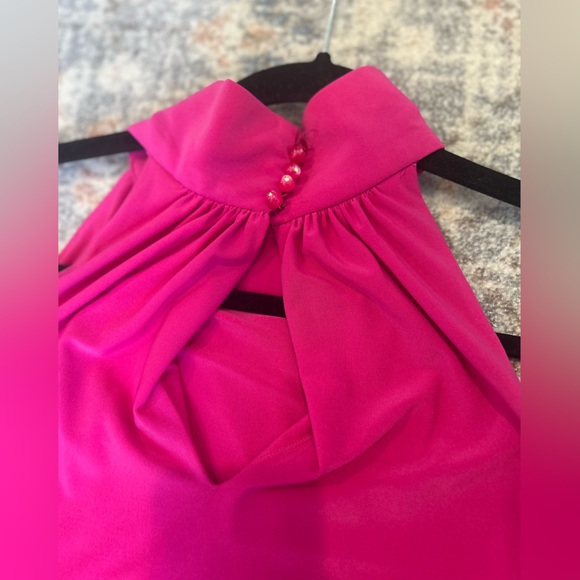 Lauren Ralph Lauren Hot Pink High Neck A Line Sleeveless Dress 12 Barbiecore - Picture 12 of 12